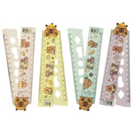   Kapibara vonalzó 2x15cm, szétnyitható, műanyag, többféle változat 