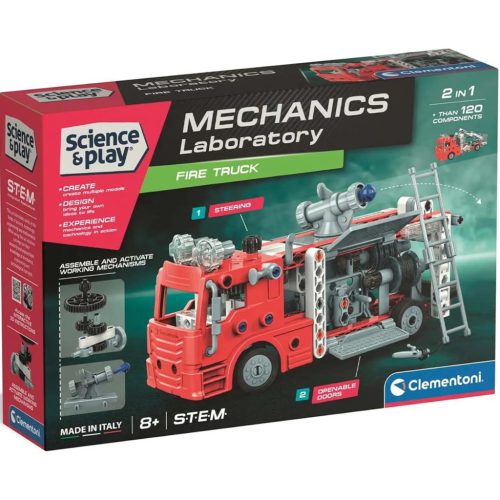 Tűzoltóautó Mechanics 2 az 1-ben építőjáték Clementoni