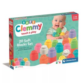 Színes Clemmy puha építőkocka szett 20 db-os Clementoni 