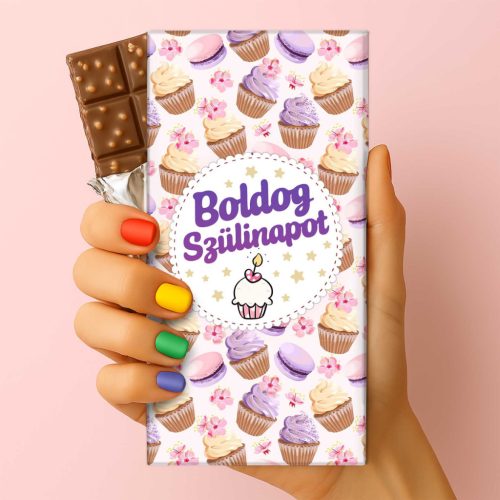 Feliratos Csokoládé - Boldog Szülinapot Muffinos