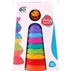 Toronyépítő klt., félgömb formák, vidám fejjel, 9 db