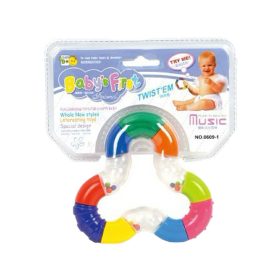 Bébi csörgő, tekerős, 14x14 cm lapon