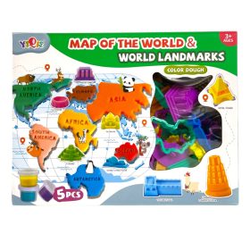 Gyurma, 5 tégely, kontinensek sablon